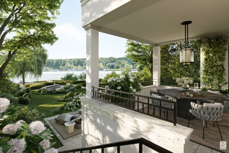 Gartenansicht Belle Rive | Luxus-Eigentumswohnung Wassergrundstück Berlin Wannsee